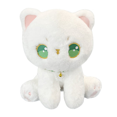 Cartoon Cute Mori Style Cat Green Eyes Kitten Doll Plush Toys Decorative Furry Pet Cat Ornaments